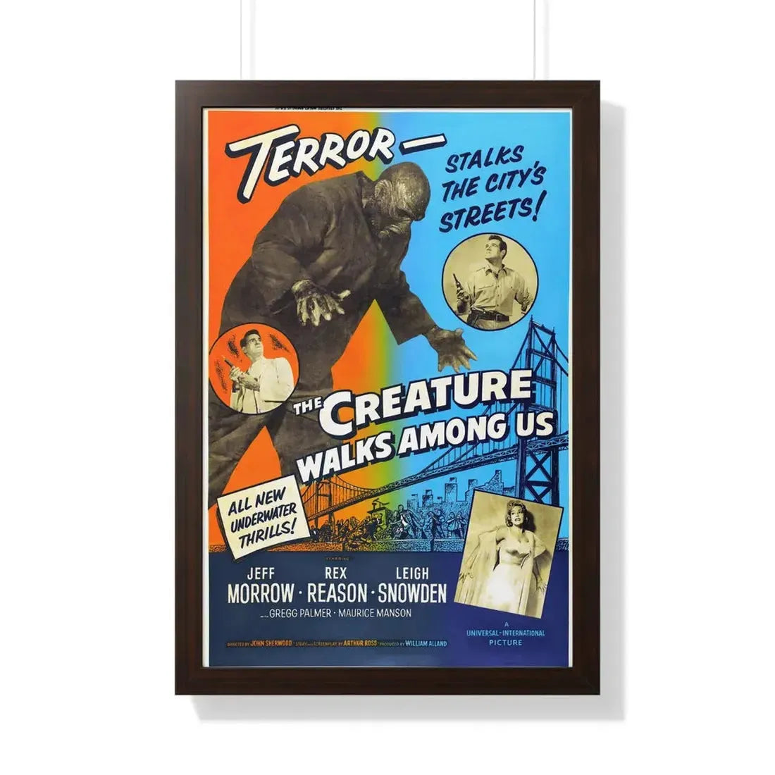 THE CREATURE WALKS AMONG US (3) 1956 - Framed Movie Poster 20" x 30" Walnut - The Sticker Space