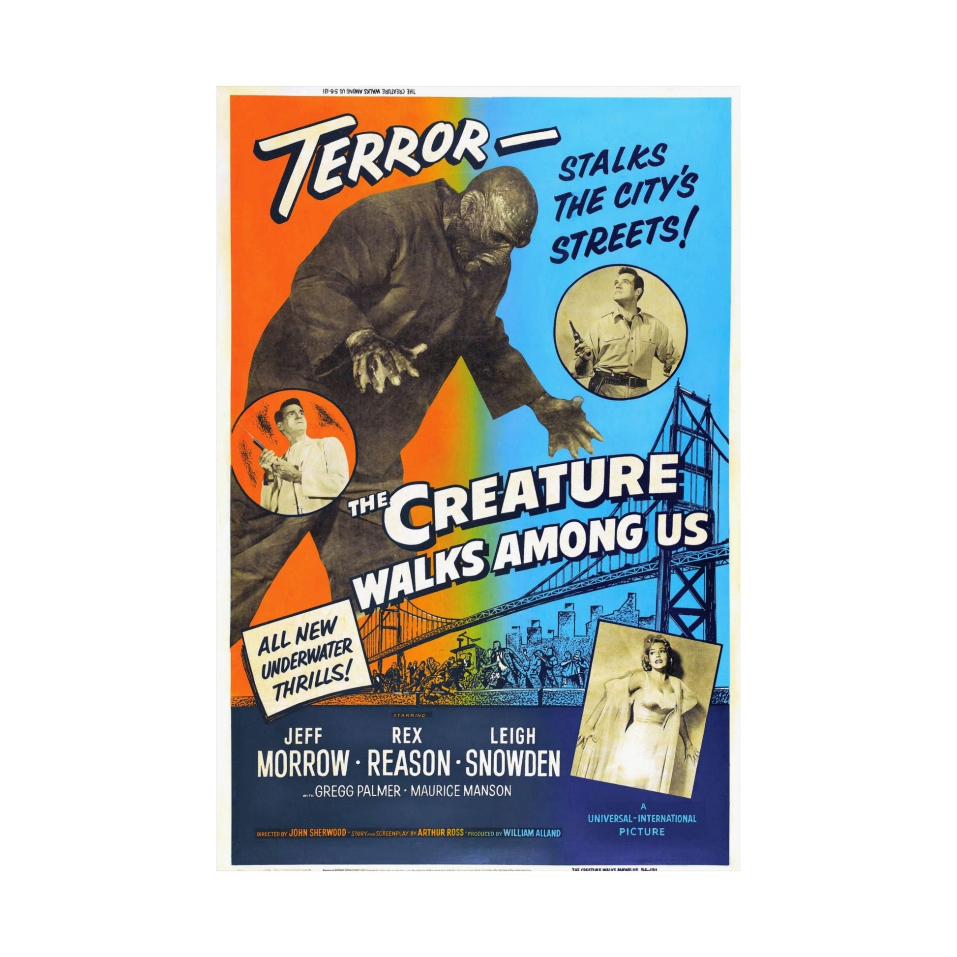 THE CREATURE WALKS AMONG US (3) 1956 - Paper Movie Poster-The Sticker Space