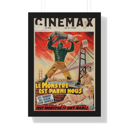 THE CREATURE WALKS AMONG US (BELGIAN) 1956 - Framed Movie Poster 16″ x 24″ Black - The Sticker Space