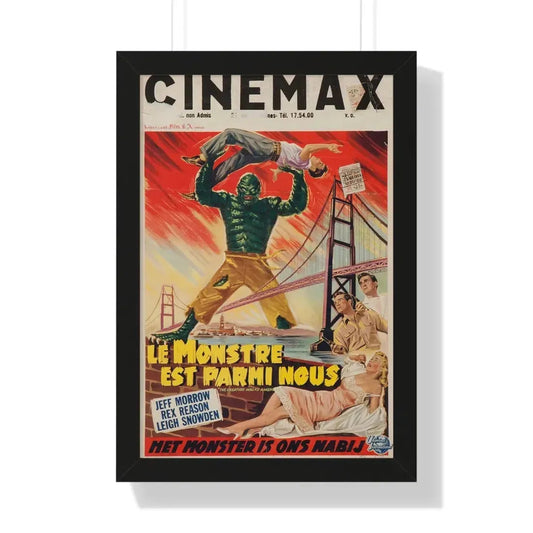 THE CREATURE WALKS AMONG US (BELGIAN) 1956 - Framed Movie Poster 16″ x 24″ Black - The Sticker Space