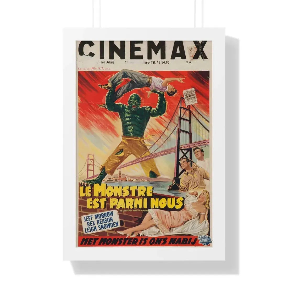 THE CREATURE WALKS AMONG US (BELGIAN) 1956 - Framed Movie Poster 16″ x 24″ White - The Sticker Space