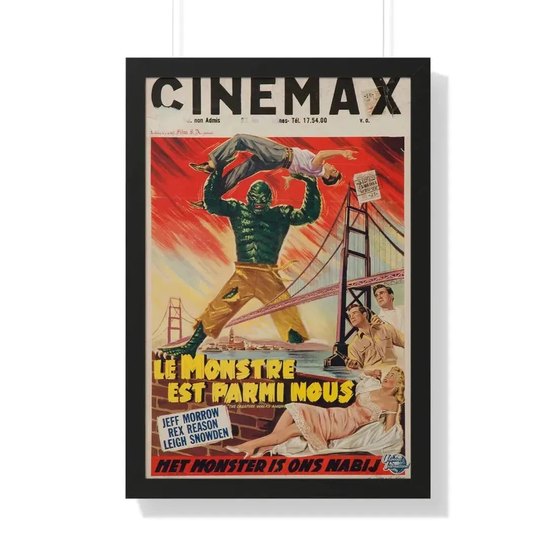 THE CREATURE WALKS AMONG US (BELGIAN) 1956 - Framed Movie Poster 20" x 30" Black - The Sticker Space