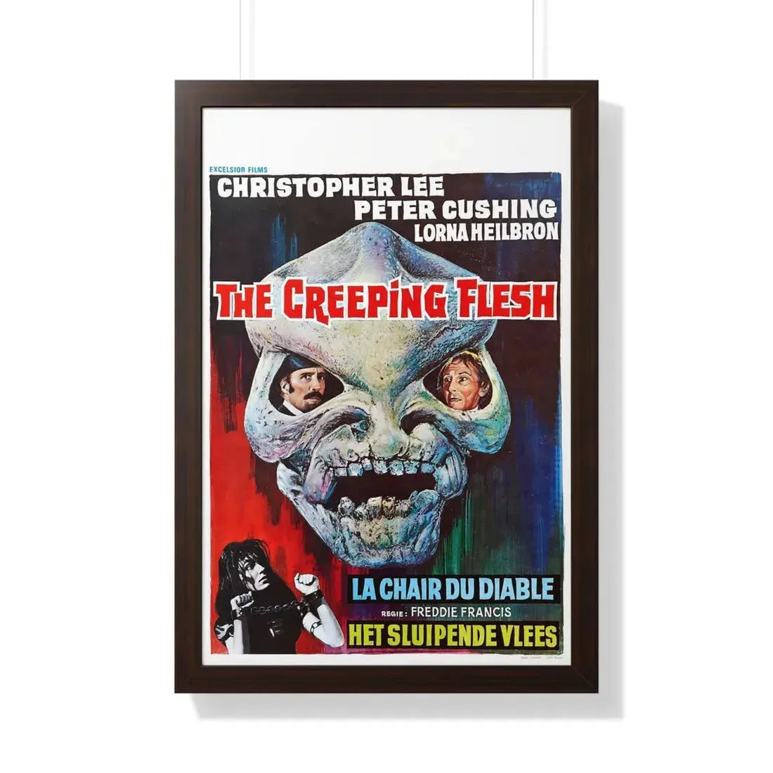 THE CREEPING FLESH (BELGIAN) 1973 - Framed Movie Poster 20" x 30" Walnut - The Sticker Space