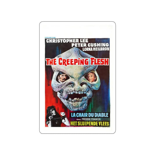 THE CREEPING FLESH (BELGIAN) 1973 Movie Poster STICKER Vinyl Die-Cut Decal 2 Inch - The Sticker Space