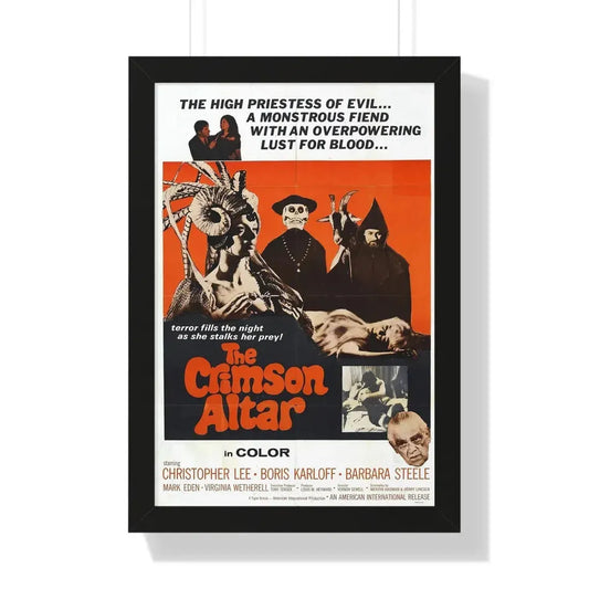 THE CRIMSON ALTAR 1968 - Framed Movie Poster 16″ x 24″ Black - The Sticker Space