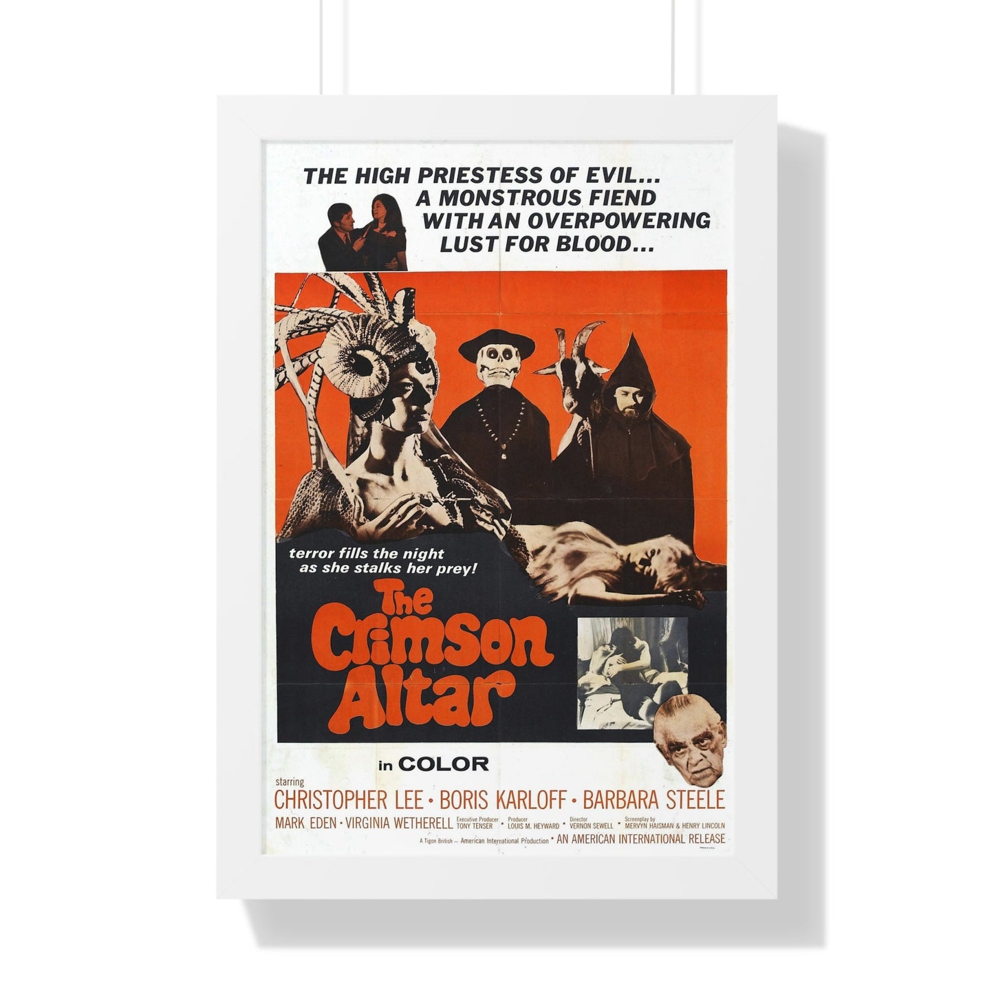 THE CRIMSON ALTAR 1968 - Framed Movie Poster-16″ x 24″-The Sticker Space