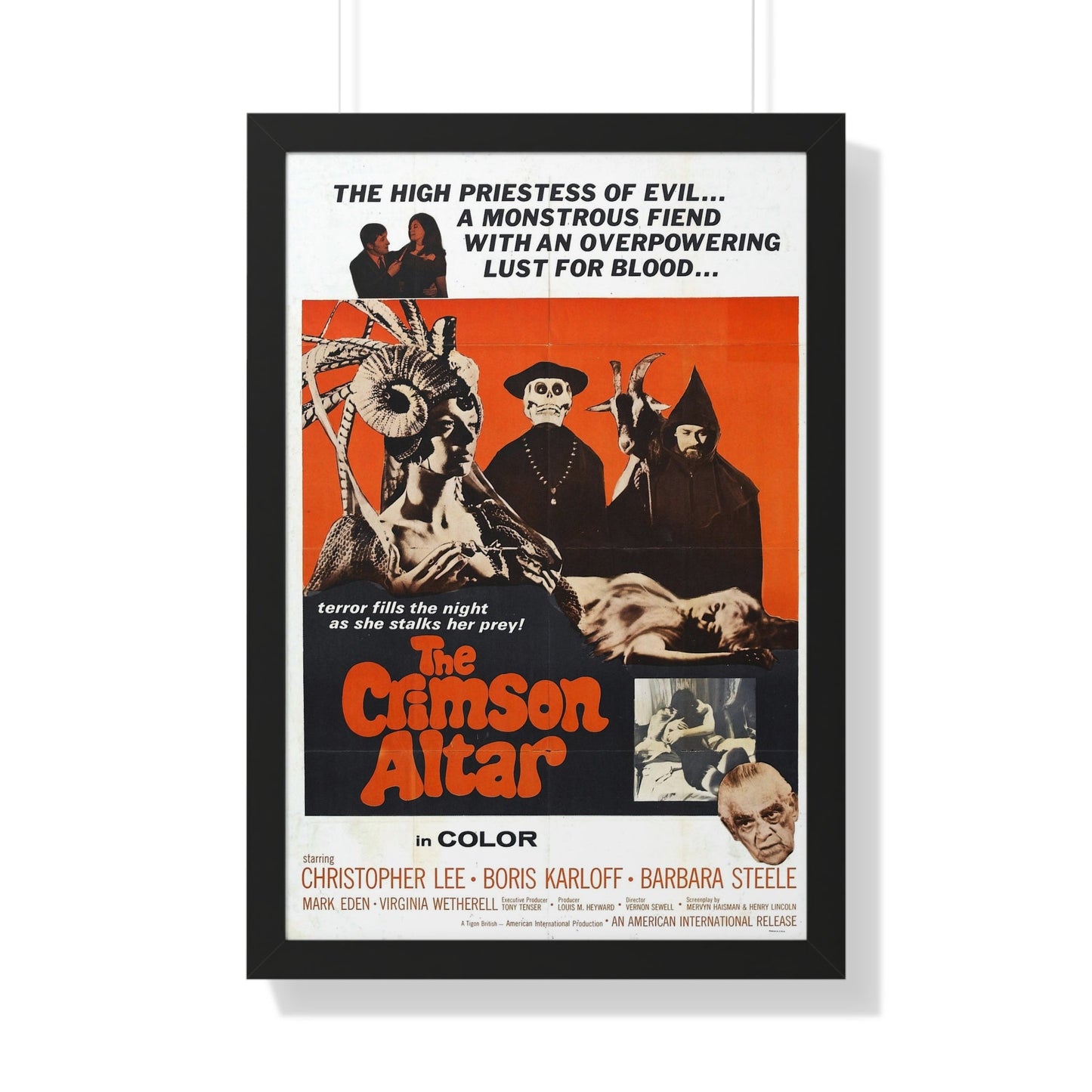 THE CRIMSON ALTAR 1968 - Framed Movie Poster-20" x 30"-The Sticker Space