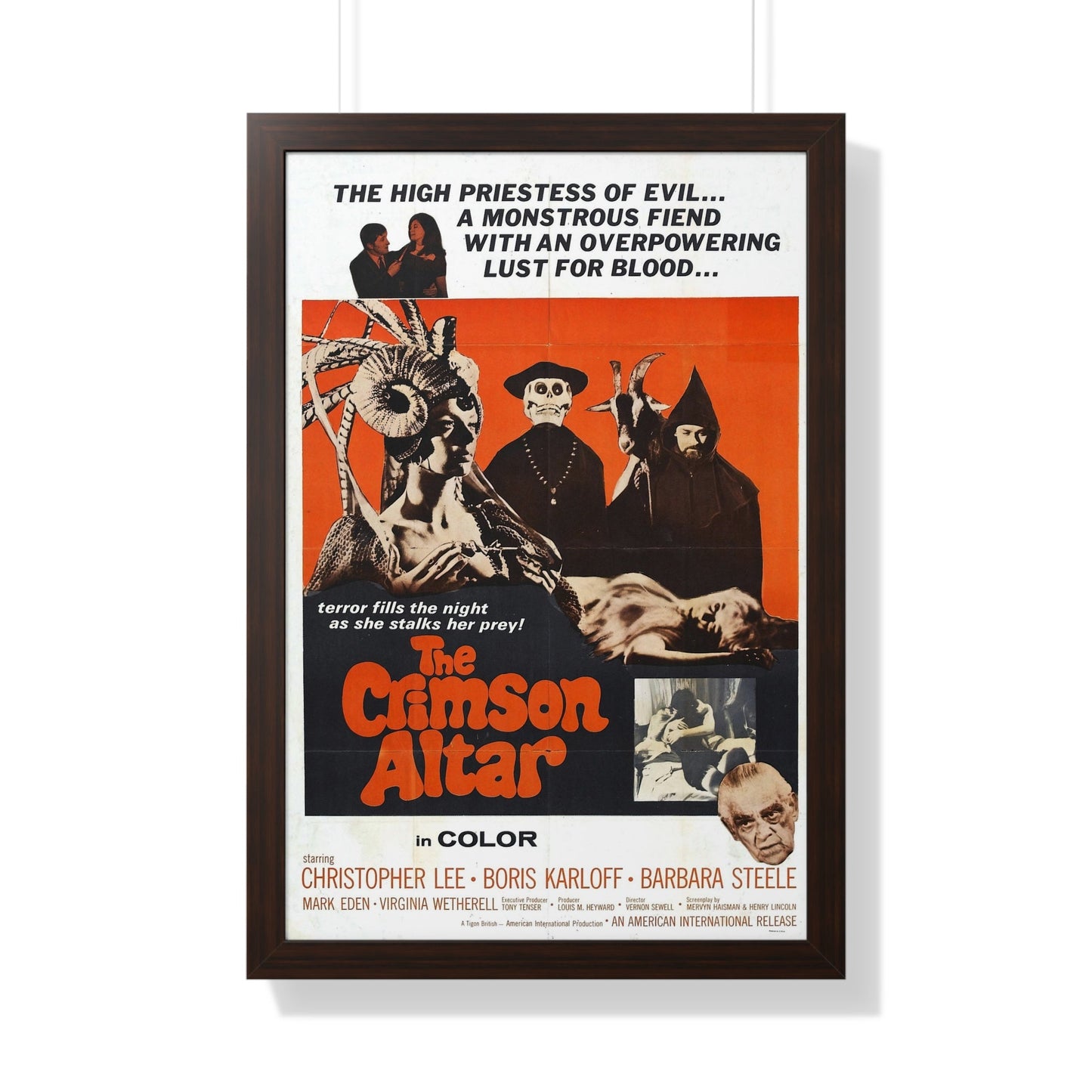 THE CRIMSON ALTAR 1968 - Framed Movie Poster-20" x 30"-The Sticker Space