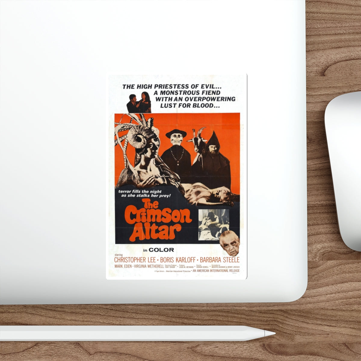 THE CRIMSON ALTAR 1968 Movie Poster STICKER Vinyl Die-Cut Decal-The Sticker Space