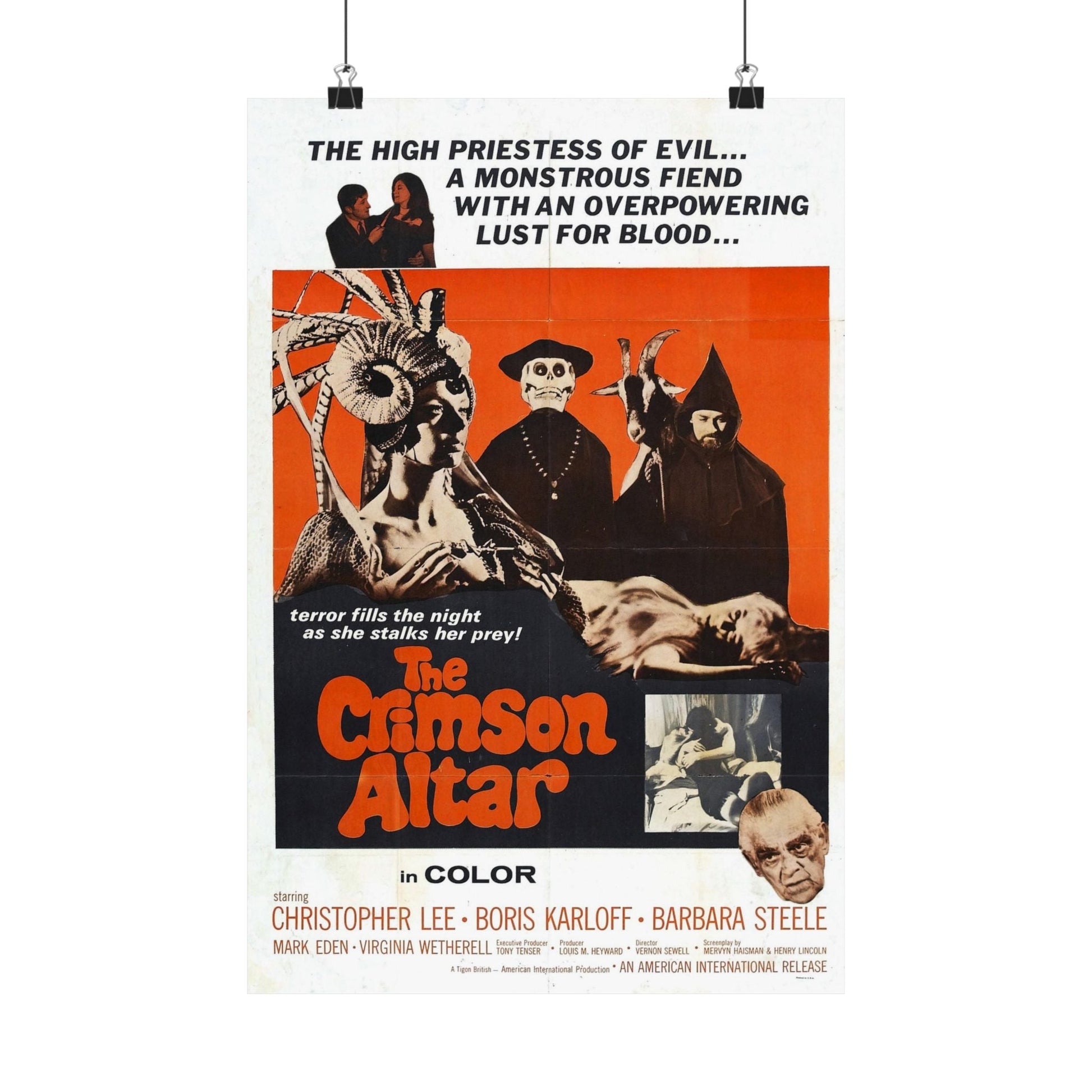 THE CRIMSON ALTAR 1968 - Paper Movie Poster-12″ x 18″-The Sticker Space