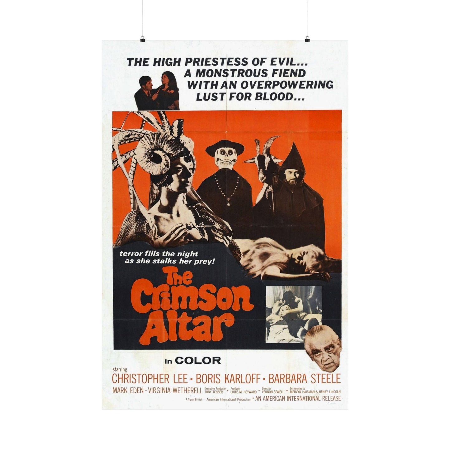 THE CRIMSON ALTAR 1968 - Paper Movie Poster-36" x 54"-The Sticker Space