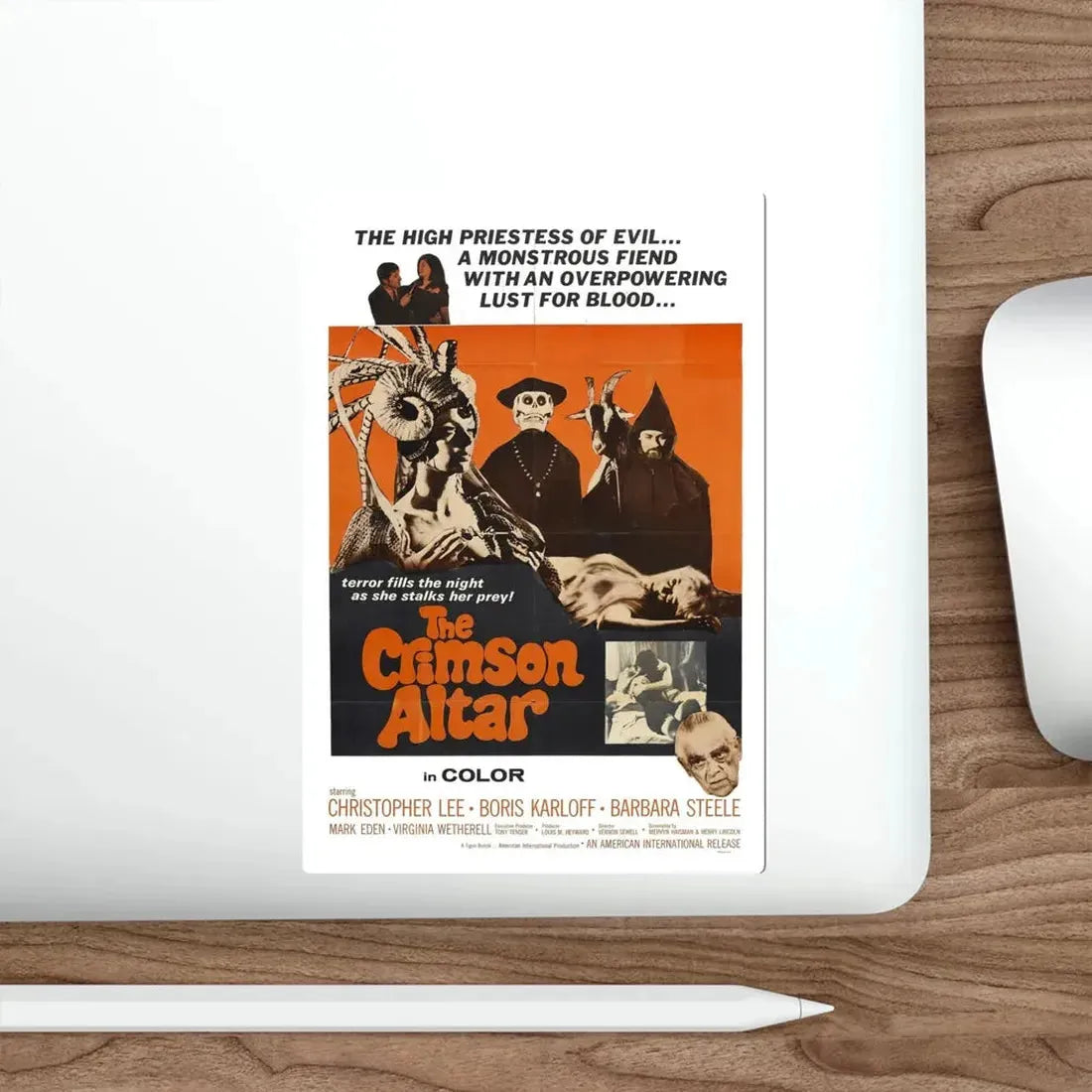 The Crimson Altar 1970 Movie Poster STICKER Vinyl Die-Cut Decal - The Sticker Space