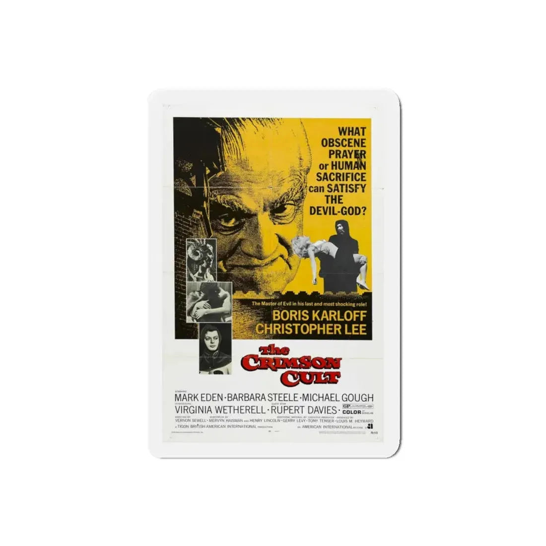 THE CRIMSON CULT 1968 Movie Poster - Refrigerator Magnet 5 Inch Die-Cut - The Sticker Space