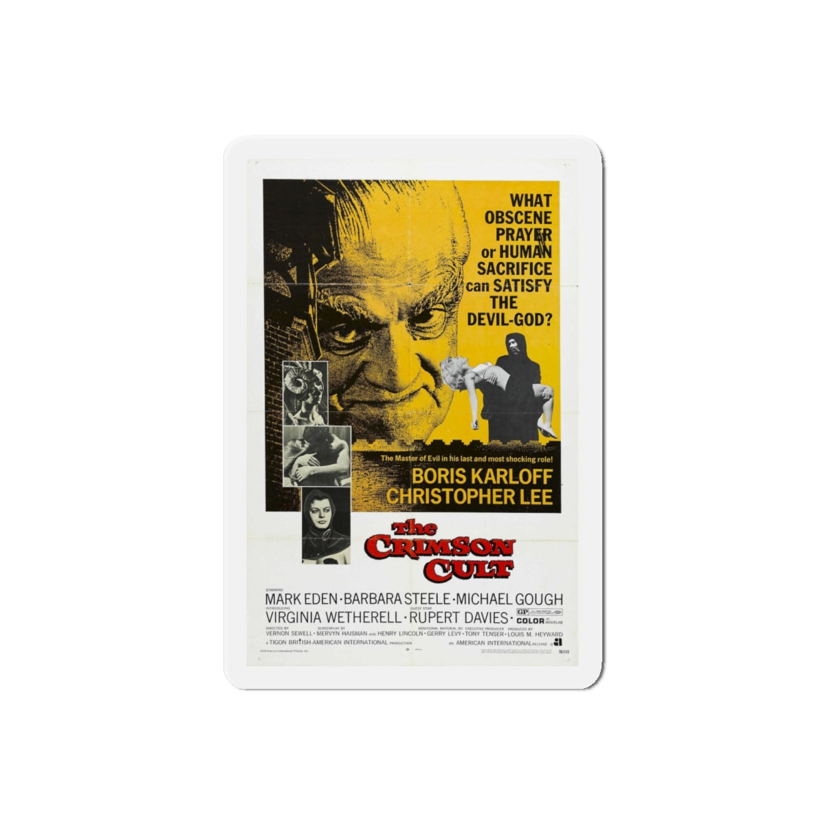 THE CRIMSON CULT 1968 Movie Poster - Refrigerator Magnet-6" × 6"-The Sticker Space