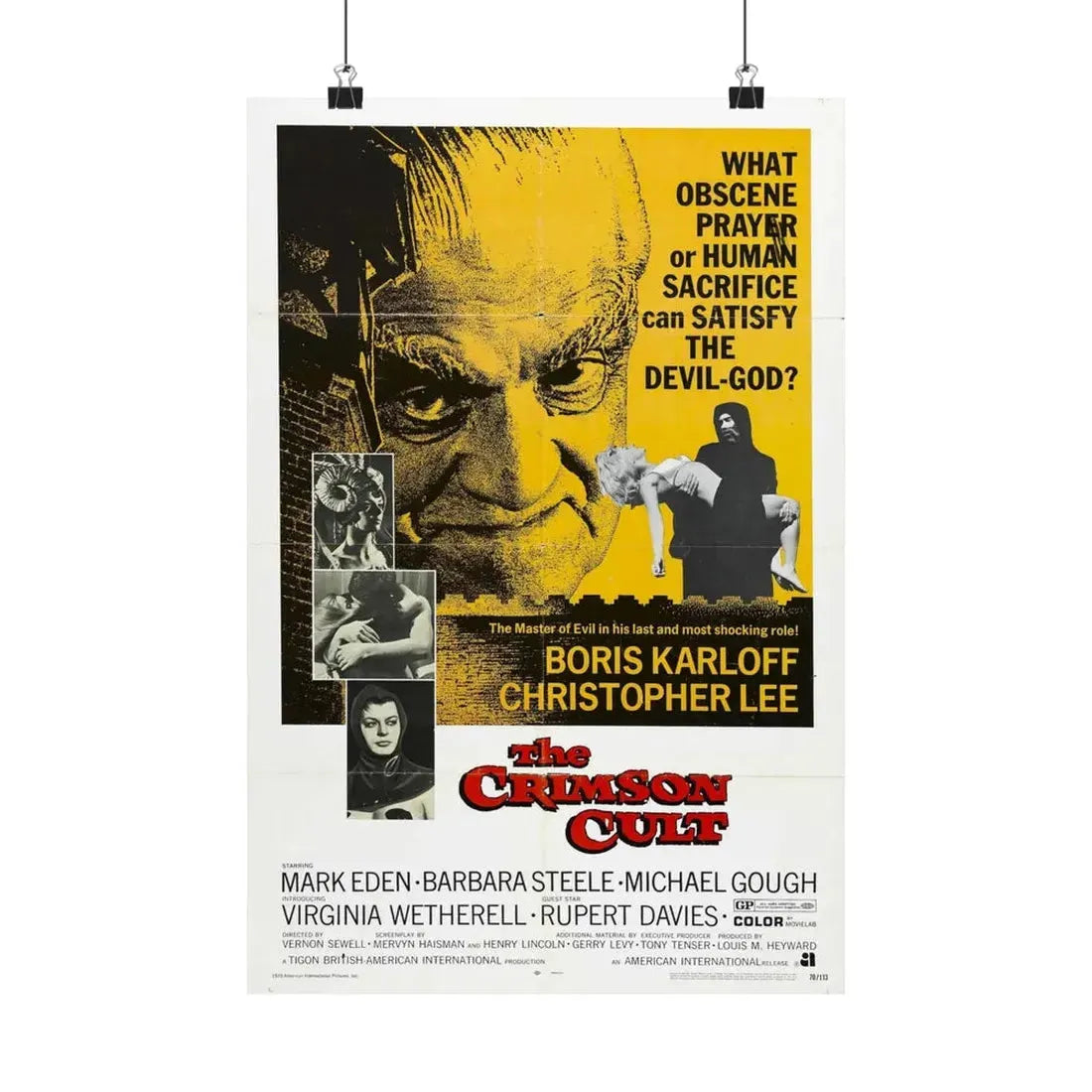 THE CRIMSON CULT 1968 - Paper Movie Poster 12″ x 18″ Matte - The Sticker Space