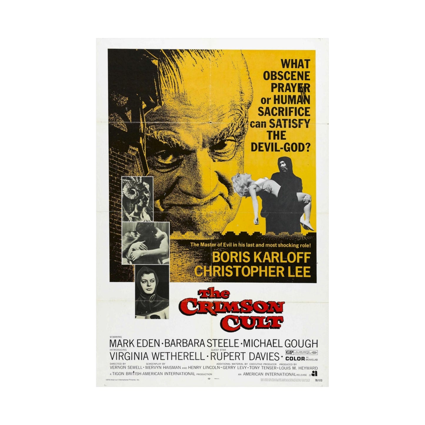 THE CRIMSON CULT 1968 - Paper Movie Poster-The Sticker Space