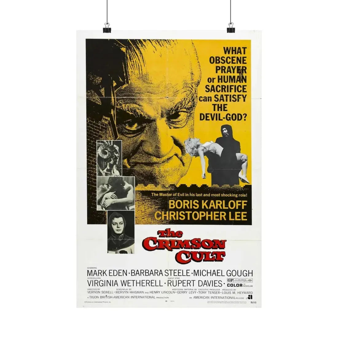 THE CRIMSON CULT 1968 - Paper Movie Poster 16″ x 24″ Matte - The Sticker Space