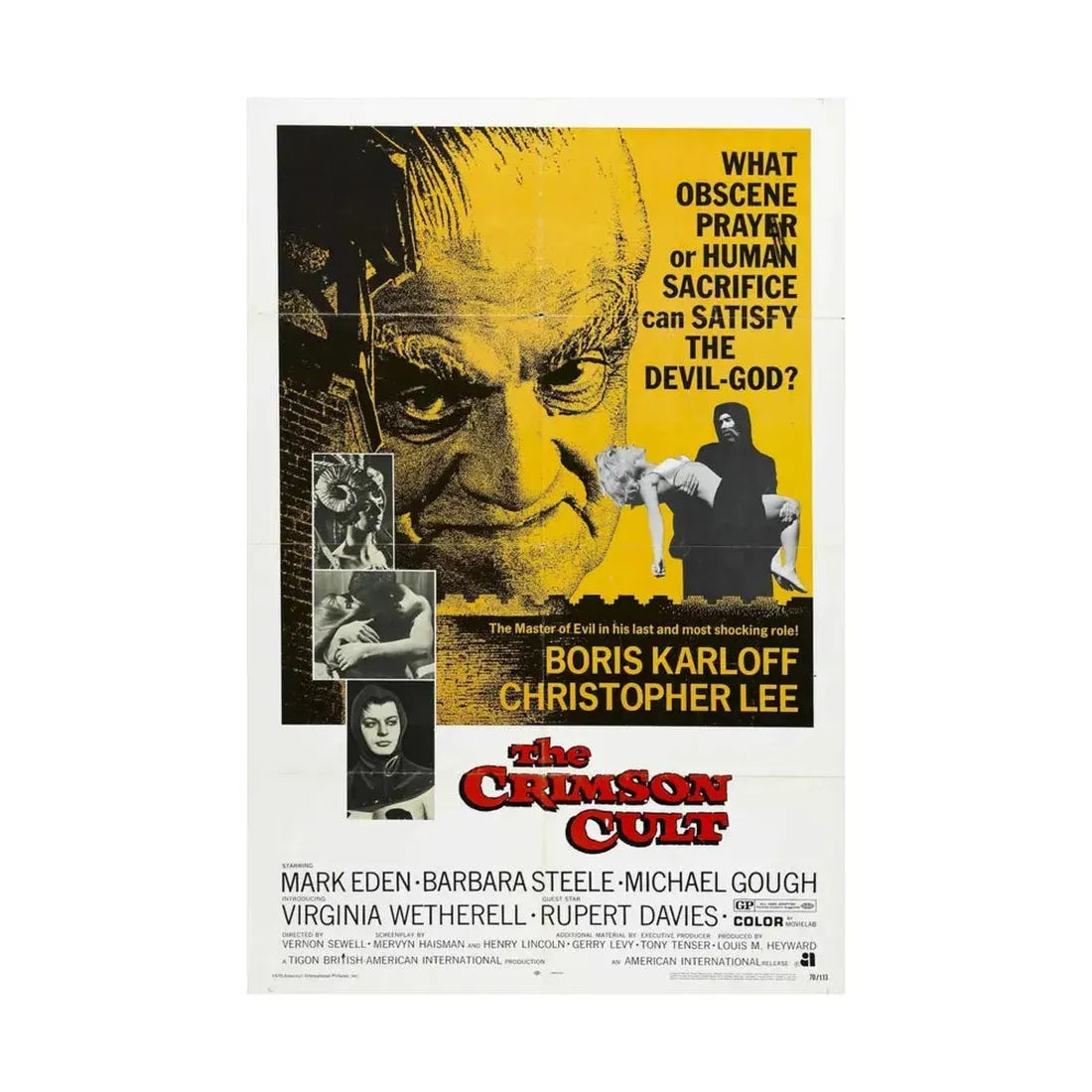 THE CRIMSON CULT 1968 - Paper Movie Poster - The Sticker Space