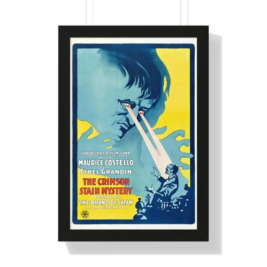 THE CRIMSON STAIN MYSTERY 1 1916 - Framed Movie Poster 16″ x 24″ Black - The Sticker Space