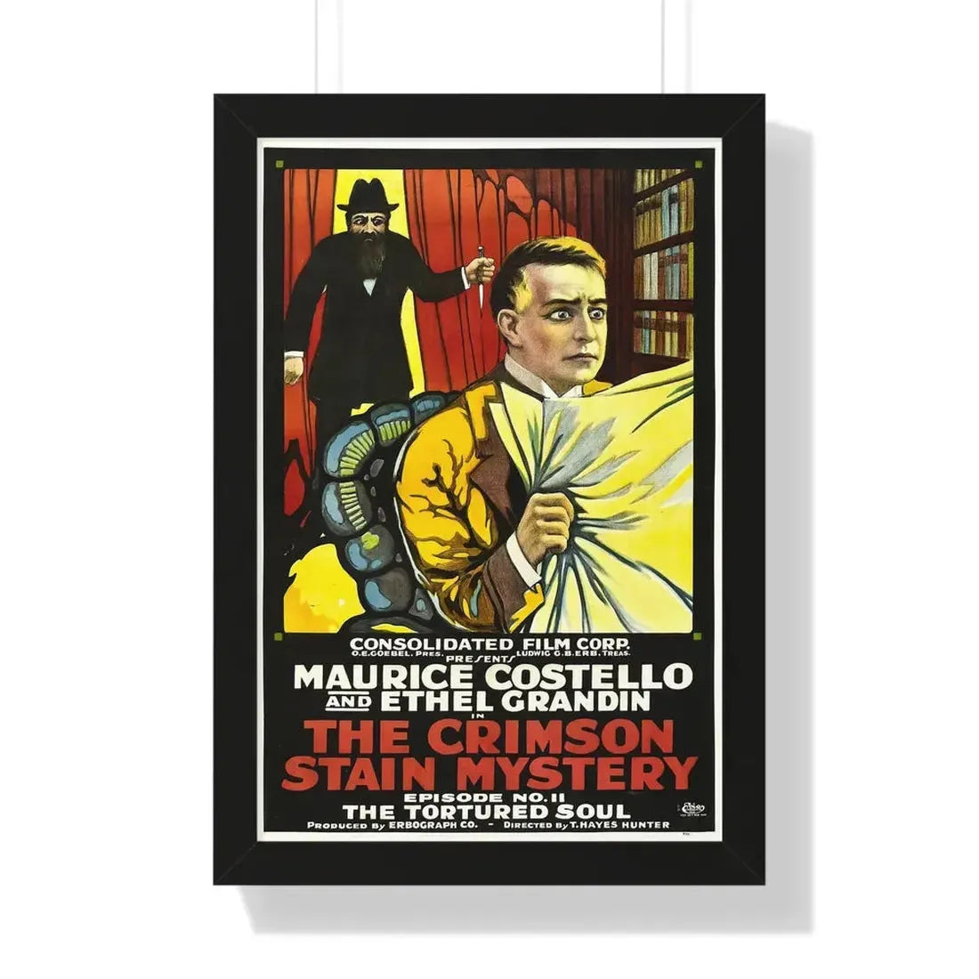 THE CRIMSON STAIN MYSTERY 2 1916 - Framed Movie Poster 16″ x 24″ Black - The Sticker Space