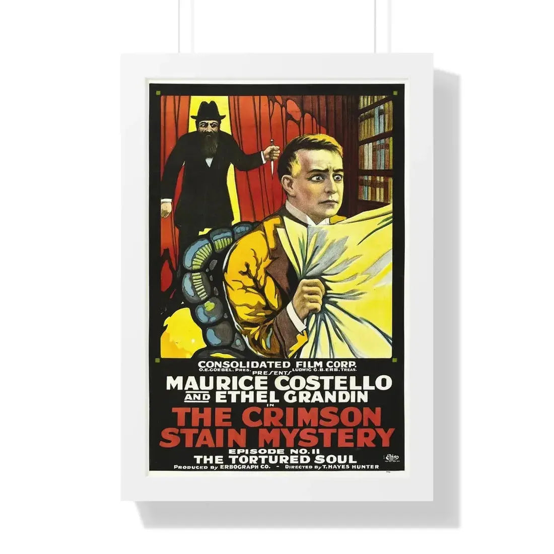 THE CRIMSON STAIN MYSTERY 2 1916 - Framed Movie Poster 16″ x 24″ White - The Sticker Space
