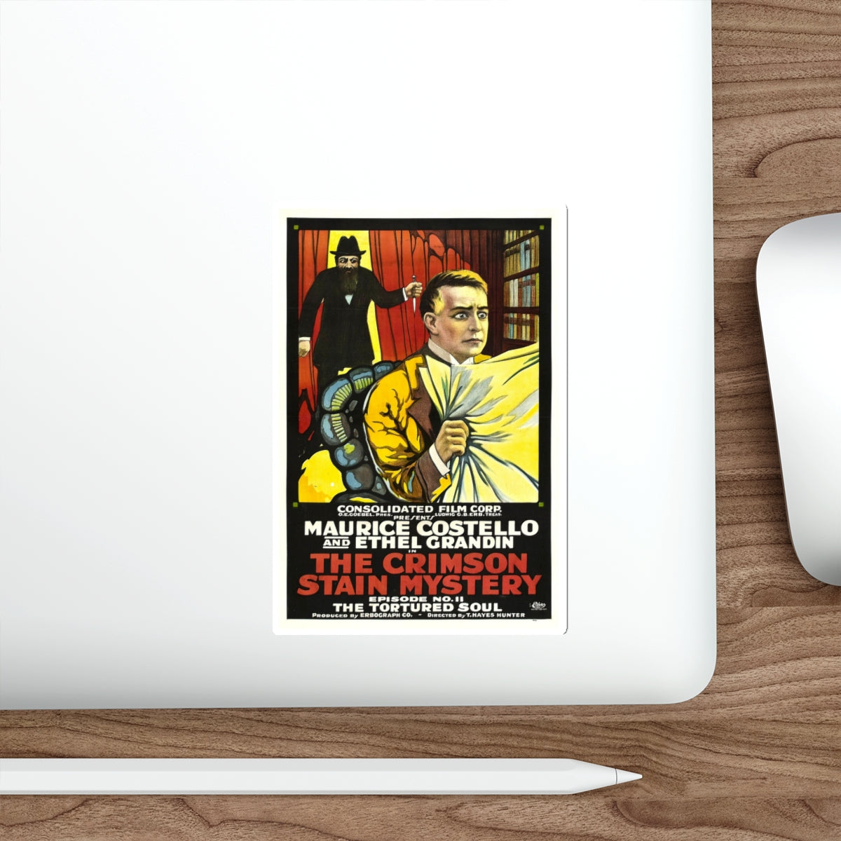 THE CRIMSON STAIN MYSTERY 2 1916 Movie Poster STICKER Vinyl Die-Cut Decal-The Sticker Space