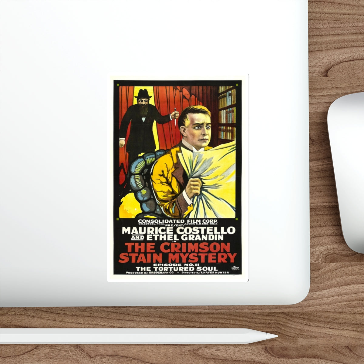 THE CRIMSON STAIN MYSTERY 2 1916 Movie Poster STICKER Vinyl Die-Cut Decal-The Sticker Space