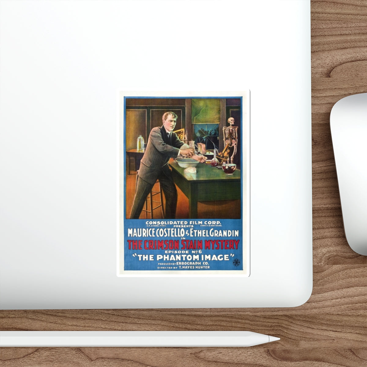 THE CRIMSON STAIN MYSTERY 6 1916 Movie Poster STICKER Vinyl Die-Cut Decal-The Sticker Space