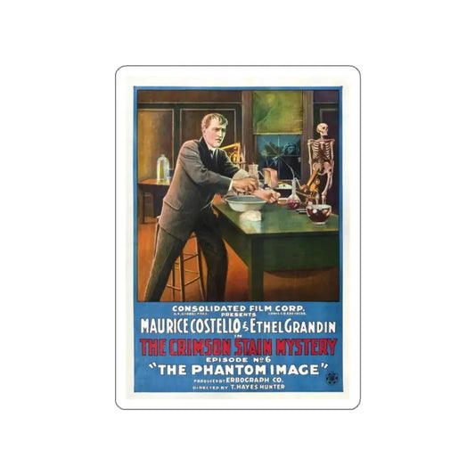 THE CRIMSON STAIN MYSTERY 6 1916 Movie Poster STICKER Vinyl Die-Cut Decal 2 Inch - The Sticker Space