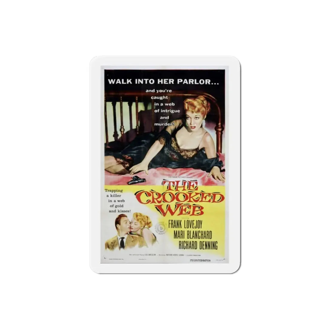 The Crooked Web 1955 Movie Poster Refrigerator Magnet 2 Inch - The Sticker Space