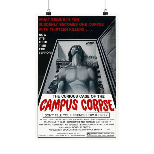 THE CURIOUS CASE OF THE CAMPUS CORPSE 1977 - Paper Movie Poster 12″ x 18″ Matte - The Sticker Space