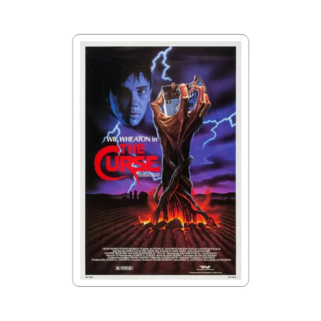 The Curse 1987 Movie Poster STICKER Vinyl Die-Cut Decal 3 Inch - The Sticker Space