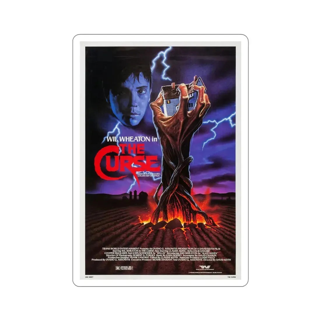 The Curse 1987 Movie Poster STICKER Vinyl Die-Cut Decal 5 Inch - The Sticker Space