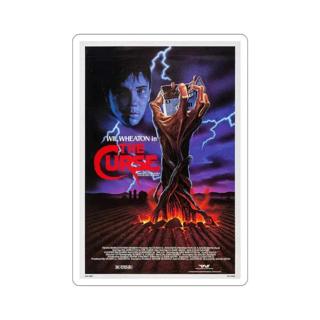 The Curse 1987 Movie Poster STICKER Vinyl Die-Cut Decal 6 Inch - The Sticker Space