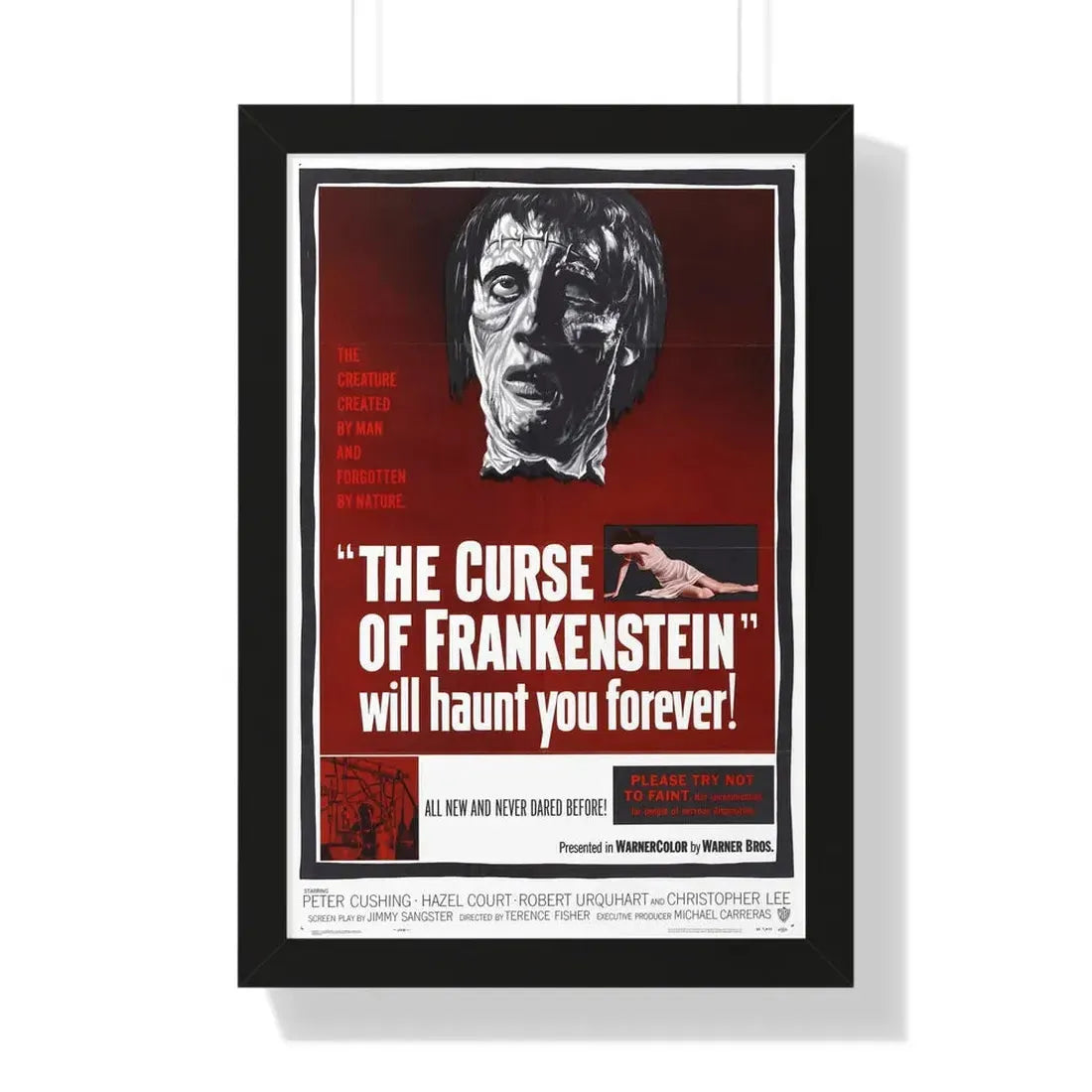THE CURSE OF FRANKENSTEIN 1957 - Framed Movie Poster 16″ x 24″ Black - The Sticker Space