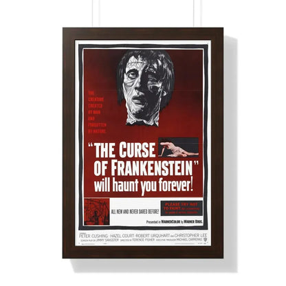 THE CURSE OF FRANKENSTEIN 1957 - Framed Movie Poster 16″ x 24″ Walnut - The Sticker Space