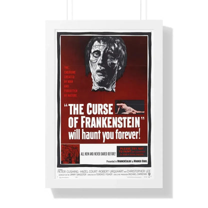 THE CURSE OF FRANKENSTEIN 1957 - Framed Movie Poster 16″ x 24″ White - The Sticker Space