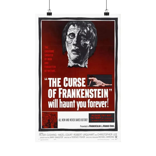 THE CURSE OF FRANKENSTEIN 1957 - Paper Movie Poster 12″ x 18″ Matte - The Sticker Space