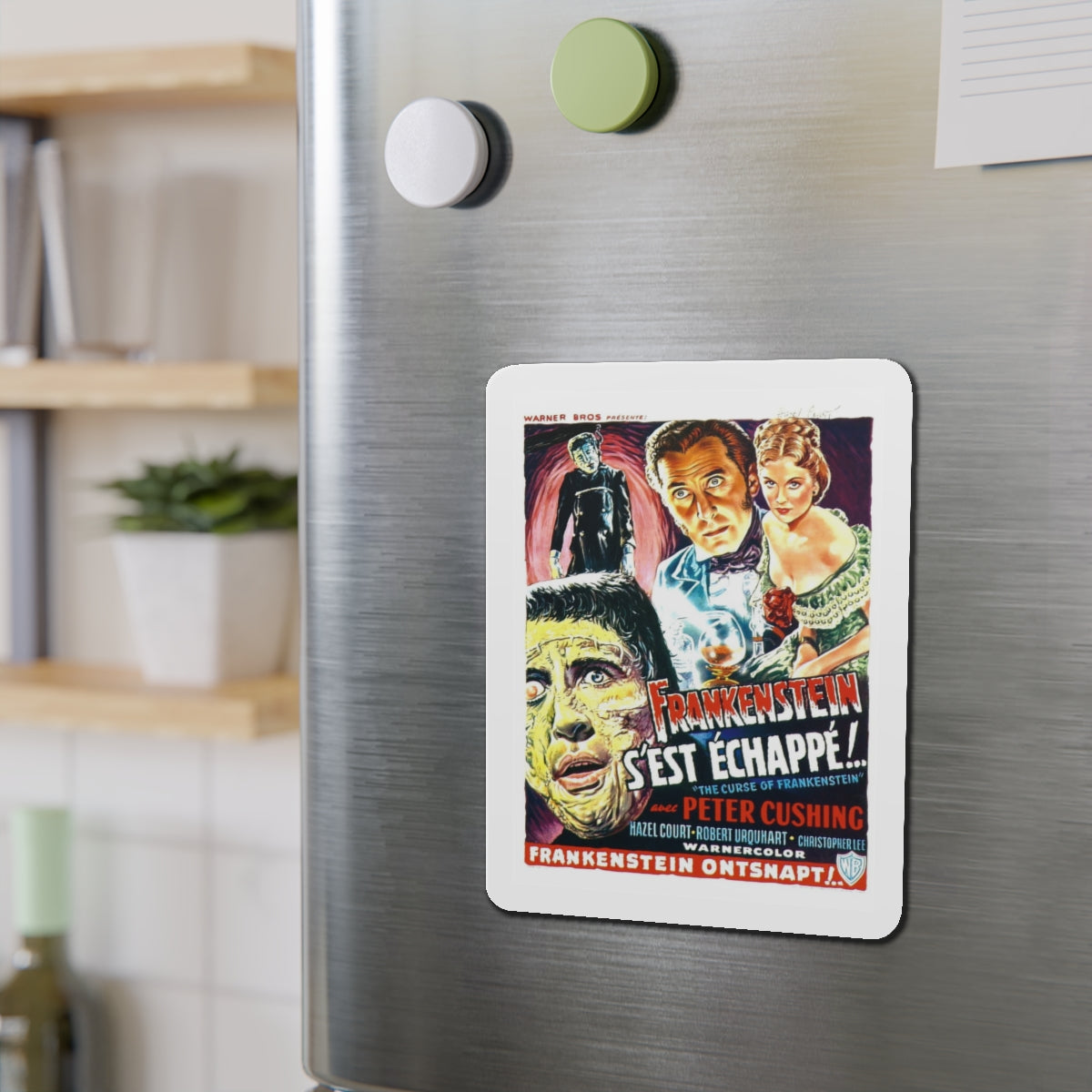 THE CURSE OF FRANKENSTEIN (BELGIAN) 1957 Movie Poster - Refrigerator Magnet-The Sticker Space