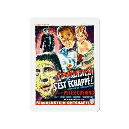 THE CURSE OF FRANKENSTEIN (BELGIAN) 1957 Movie Poster - Refrigerator Magnet 2 Inch Die-Cut - The Sticker Space