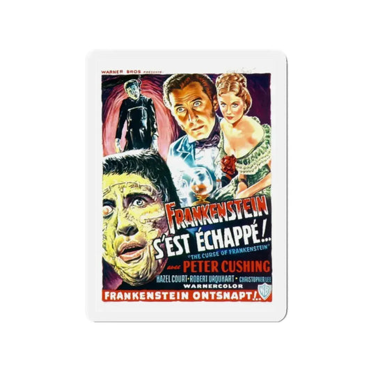 THE CURSE OF FRANKENSTEIN (BELGIAN) 1957 Movie Poster - Refrigerator Magnet 2 Inch Die-Cut - The Sticker Space