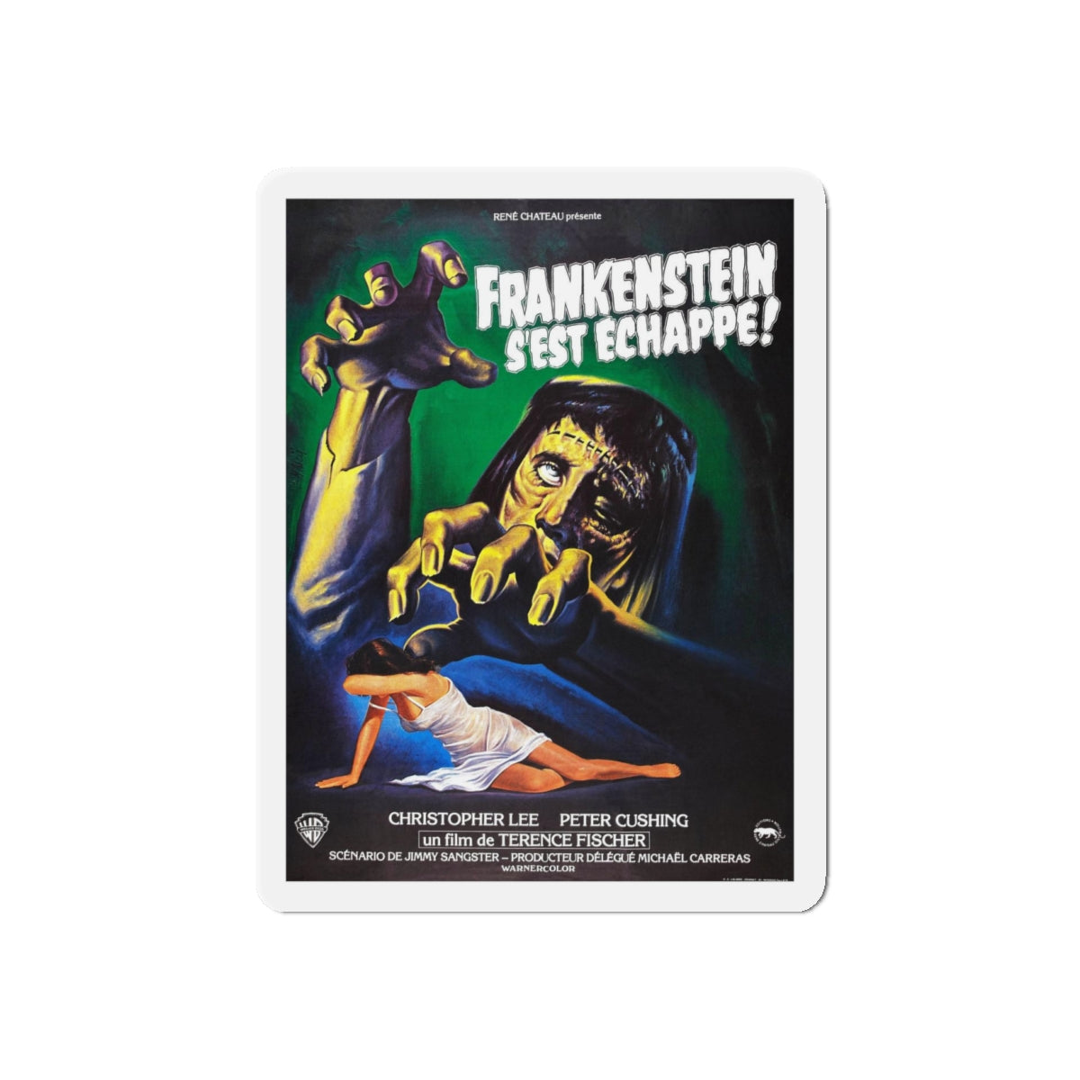 THE CURSE OF FRANKENSTEIN (FRENCH) 1957 Movie Poster - Refrigerator Magnet-4" x 4"-The Sticker Space