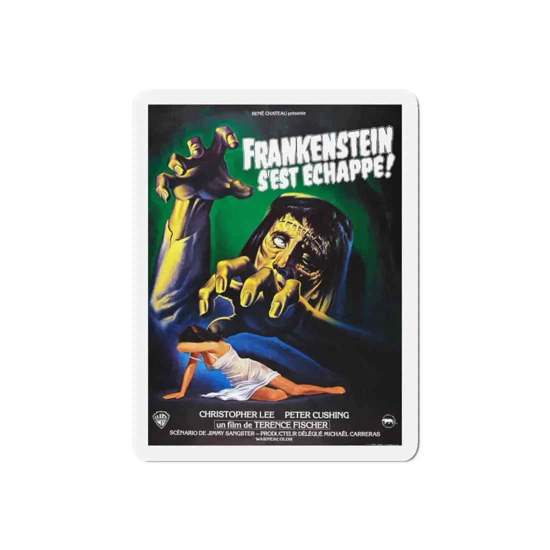 THE CURSE OF FRANKENSTEIN (FRENCH) 1957 Movie Poster - Refrigerator Magnet 5 Inch Die-Cut - The Sticker Space