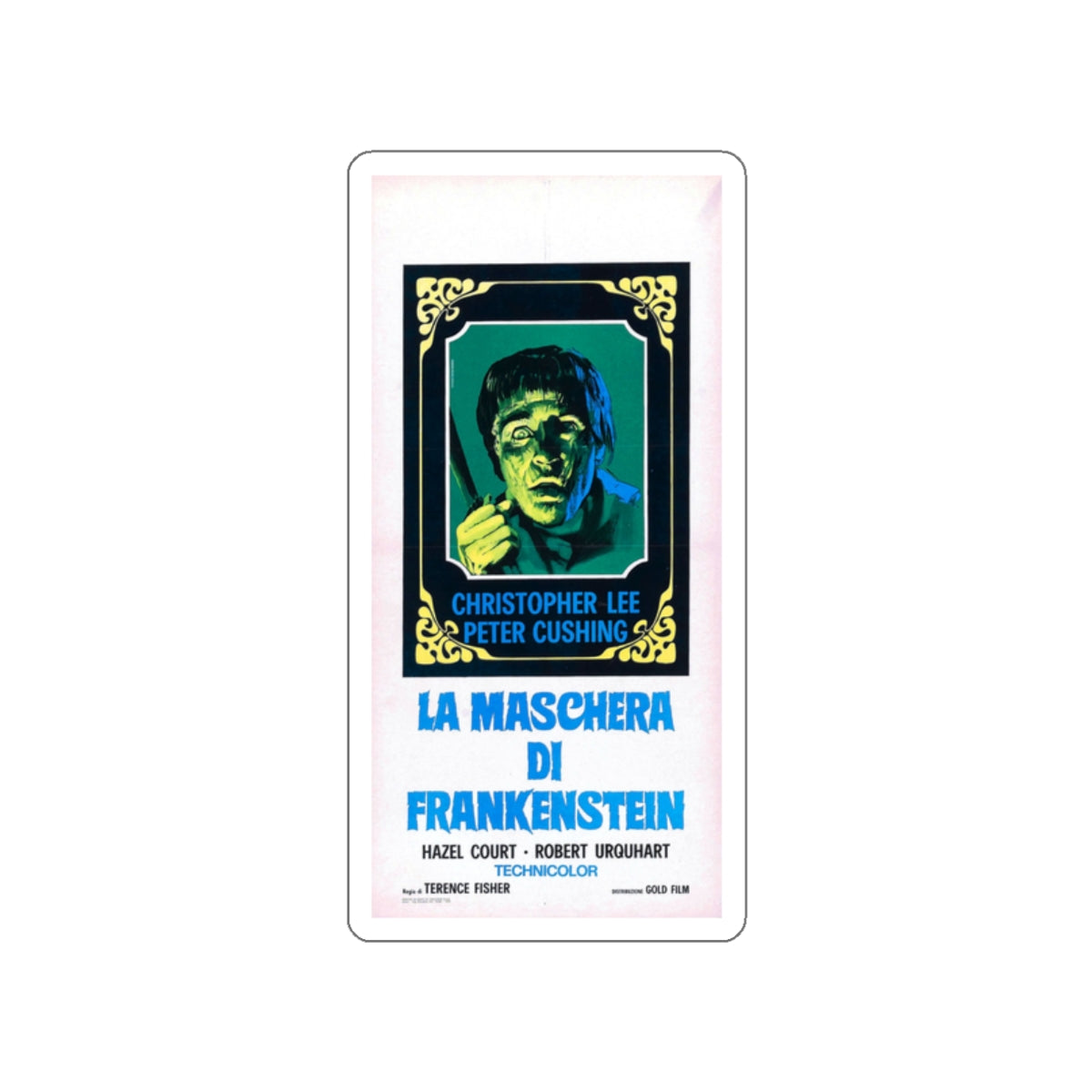 THE CURSE OF FRANKENSTEIN (ITALIAN) 1957 Movie Poster STICKER Vinyl Die-Cut Decal-White-The Sticker Space