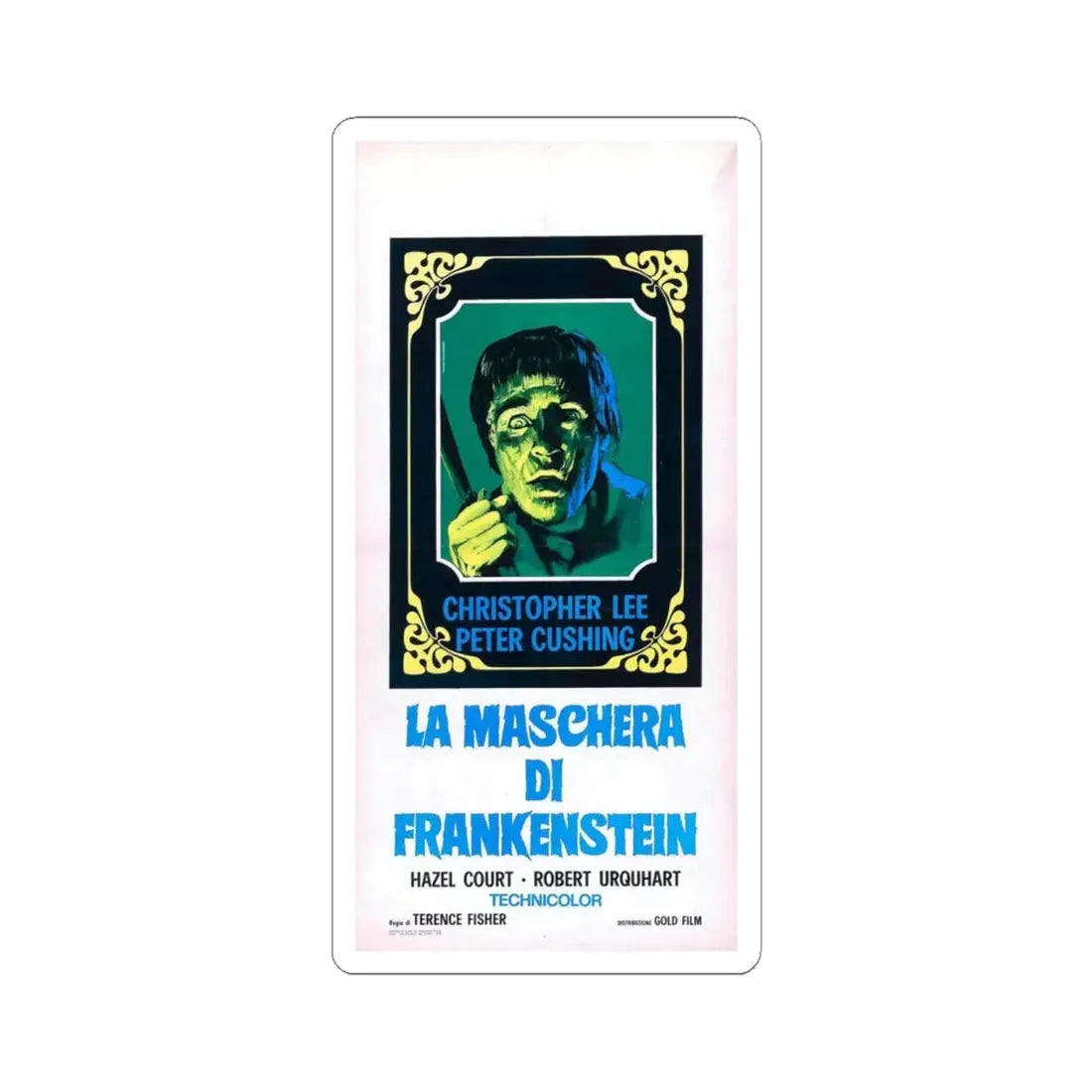 THE CURSE OF FRANKENSTEIN (ITALIAN) 1957 Movie Poster - STICKER Vinyl Kiss-Cut Decal 6 Inch White - The Sticker Space
