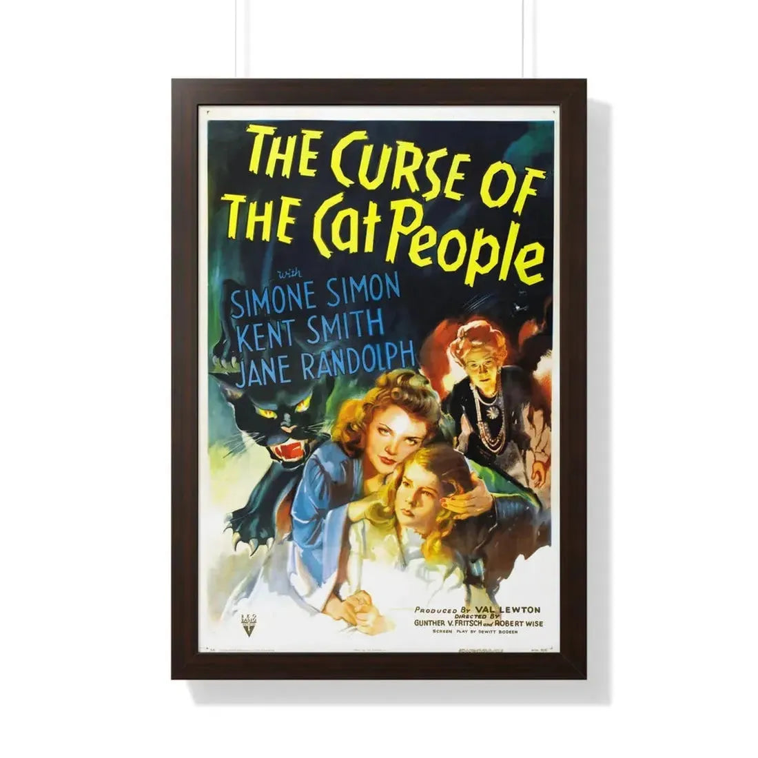 THE CURSE OF THE CAT PEOPLE 1944 - Framed Movie Poster 20" x 30" Walnut - The Sticker Space