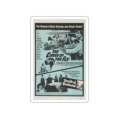 THE CURSE OF THE FLY + DEVILS OF DARKNESS 1965 Movie Poster STICKER Vinyl Die-Cut Decal 5 Inch - The Sticker Space