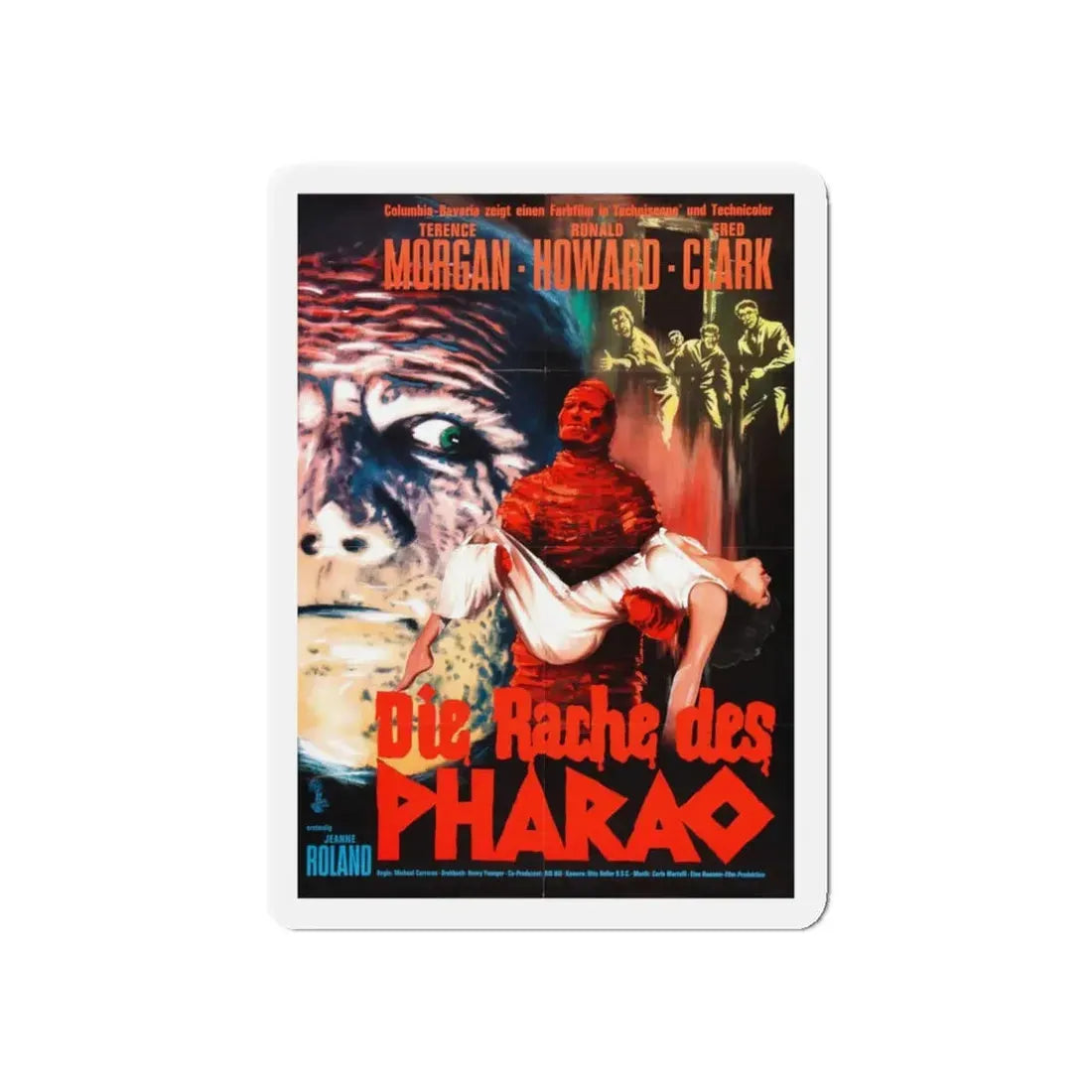 THE CURSE OF THE MUMMY'S TOMB (GERMAN) 1964 Movie Poster - Refrigerator Magnet 3 Inch Die-Cut - The Sticker Space