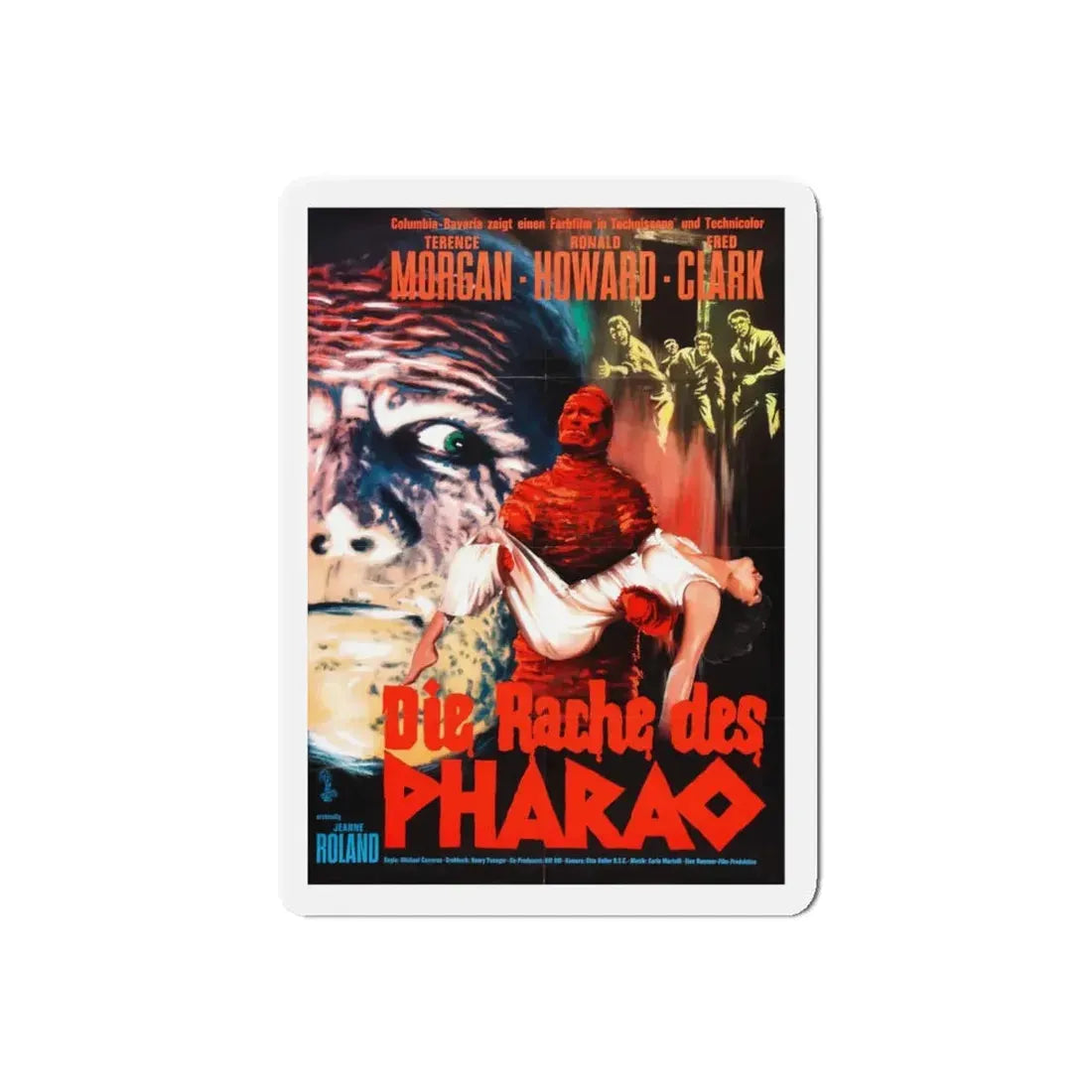 THE CURSE OF THE MUMMY'S TOMB (GERMAN) 1964 Movie Poster - Refrigerator Magnet 5 Inch Die-Cut - The Sticker Space