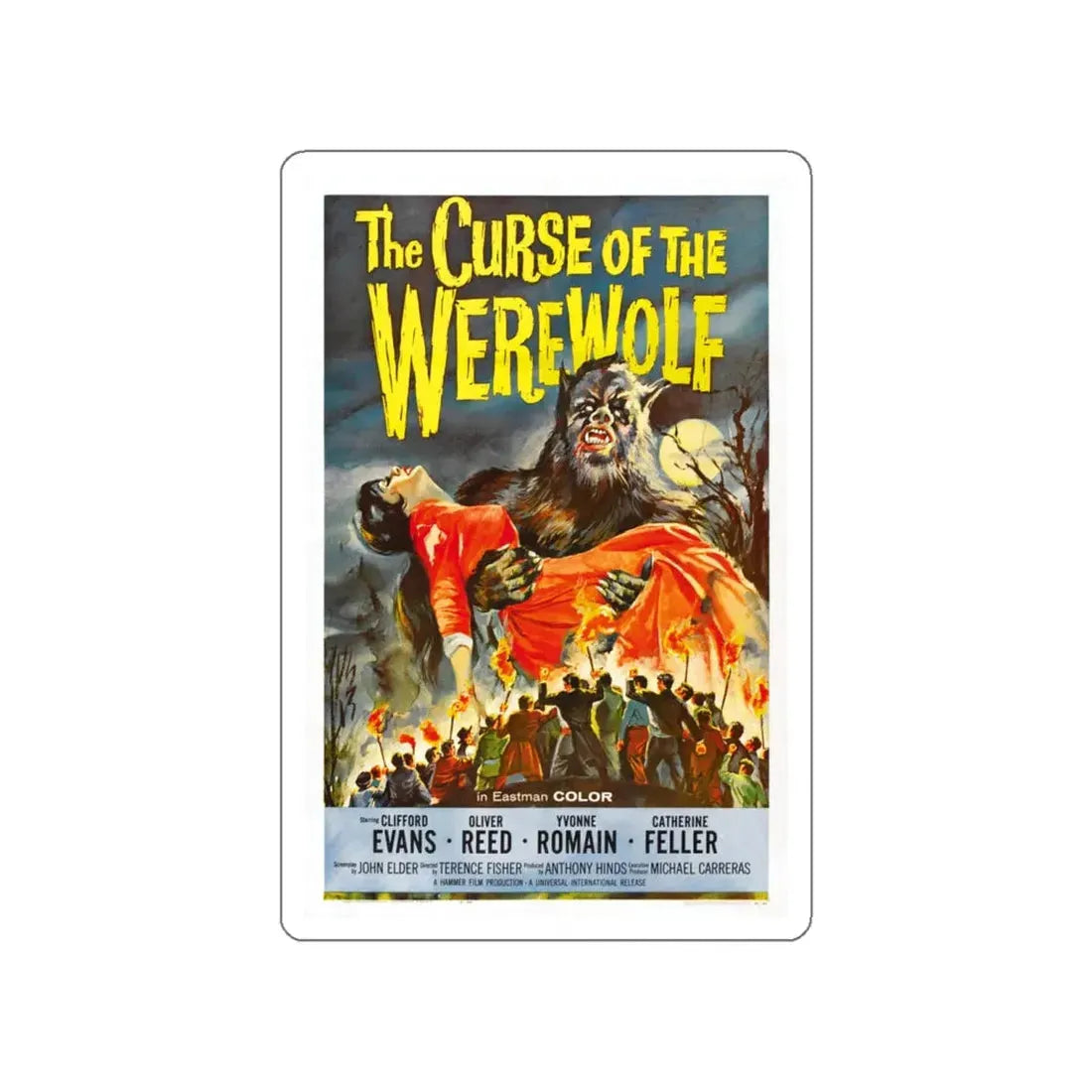THE CURSE OF THE WEREWOLF 1961 Movie Poster STICKER Vinyl Die-Cut Decal 4 Inch - The Sticker Space